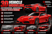 create 3d vehicle models, car rendering, animation and roblox vehicle models
