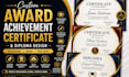 design custom award certificate, achievement certificate and diploma