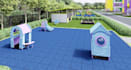3d modern educational facility,preshool building,kindergarten,outdoor playground