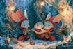 create christmas children book illustrations