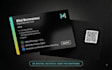 design a modern tech digital business card with qr code