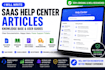 write saas help center articles knowledge base and user guides
