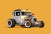 draw awesome car and vehicle vector illustration