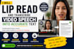 professionlly lip read and transcribe unclear and silent videos