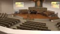 design 3d church interior, sanctuary, rendering and floor plan