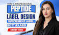 design peptide label, peptide vial label, oil label and supplement label design