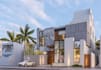 render modern luxury house,3d exterior design, front elevation, villa facade,cgi