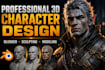 create professional blender character modeling, 3d sculpting and 3d design