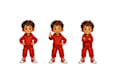 do character turnaround sheet, pose sheet and expression sheet illustration
