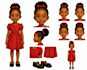 draw character model sheet with turnaround poses and expressions