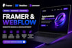 design develop modern responsive framer webflow website landing page, animations