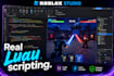 develop roblox full game roblox luau scripting maps mobile game development, gui