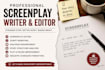 write movie script, screenplay, screenwriting featured film script, scriptwriter