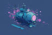 illustrate a sci fi spaceship design