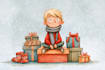 christmas children book illustration