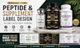 design peptide vial label, supplement label and 3d bottle mockup in 24hrs