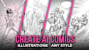 create ai manga and comic book illustrations and art