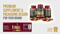 design supplement label, bottle packaging and nutrition label