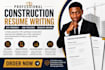 write an ats electrical technician, architecture, construction manager resume