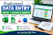 enter data and excel spreadsheets for your business