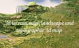 create custom 3d terrain map, landscape, topographic 3d map