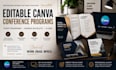 design editable canva conference programs and agenda booklets