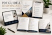 design a professional ebook, PDF guide and lead magnet