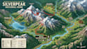 create illustrated hiking map, trail map, national park map, nature reserve map
