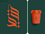 do premium coffee label, packaging, paper cup, sticker design