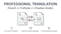 translate and transcribe fulfulde pular cameroon, french and chadian arabic