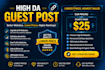 do SEO guest post backlink, high da guest post service
