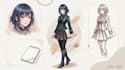 create an anime manga oc character reference sheet and design