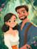 make a disney children cartoon illustration