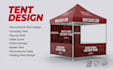 design canopy tent, table cover, standee and flag printable