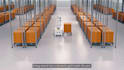 create 3d warehouse automation robotic case picking and logistics animation
