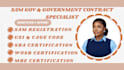 sam gov registration, cage code, uei, wosb, and mbe certification, sdvosb, vosb