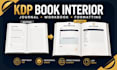 do amazon KDP book formatting, journal and interior design