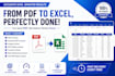 convert PDF to excel and scanned PDF to editable excel