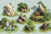 draw landscape illustration and background concept art, nft