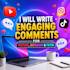 write 50 engaging social media replies and captions