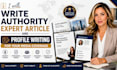 write authority expert article and profile writing for your media coverage