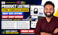 do ebay product listing  html template design  ebay SEO listing ebay shop design