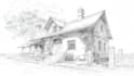 sketch houses and buildings