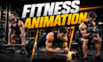 create realistic 2d 3d gym fitness workout animation, workout exercise animation