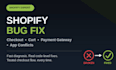 fix shopify bugs, checkout, cart and payment gateway errors