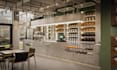 render architectural 3d interior design of cafe, lounge,restaurant,2d floor plan