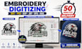 embroidery digitizing dst pes in 50 minutes