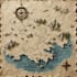 design a mysterious hand drawn treasure map