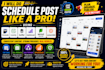 schedule social media posts using hootsuite, loomly, buffer, metricool, sprout