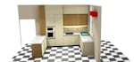 do modern 3d kitchen design and cabinetry rendering with kitchendraw